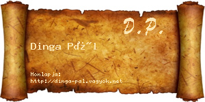 Dinga Pál névjegykártya